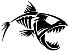 Bone Skeleton Fish Vinyl Car Window Decal Boat Fishing Laptop Sticker