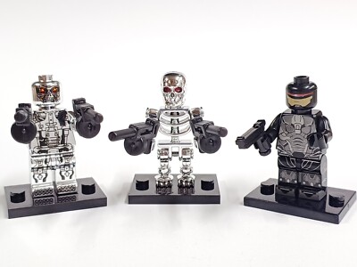 Terminator 2 T-800 Chrome Endoskeleton Skynet Robocop Murphy OCP Minifigur MOC