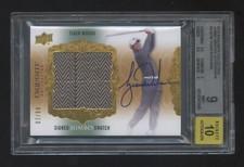 BGS 9 *10* AUTOGRAPH TIGER WOODS 2014 EXQUISITE AUTOGRAPH JUMBO SWATCH 02/99 HOT