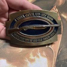 I Will Give Up My Gun When They Pry It From My Cold Dead Fingers Belt Buckle