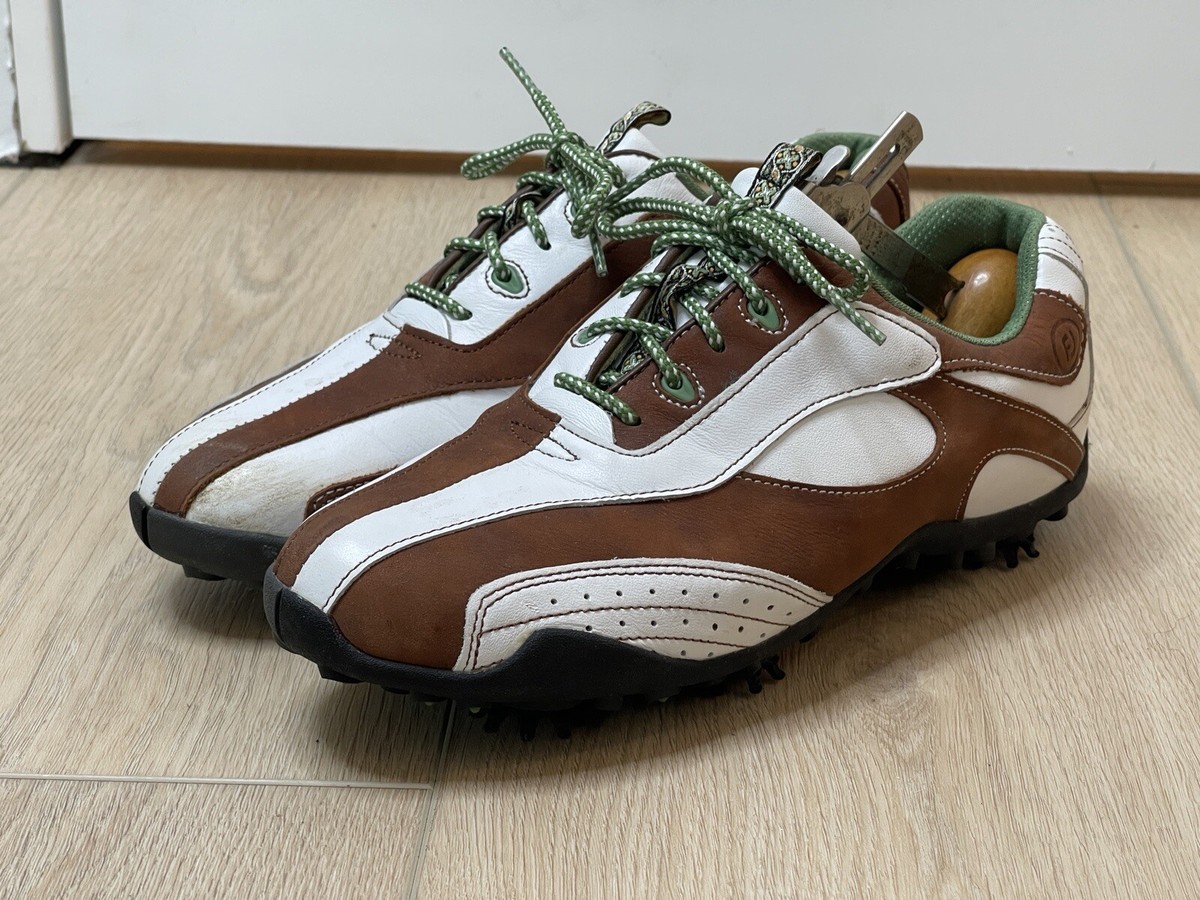 【新品】FootJoy LoPro 本革 ゴルフシューズ 24.5 FootJoy Womens LoPro Collection Golf Shoes Soft Spikes Brown White