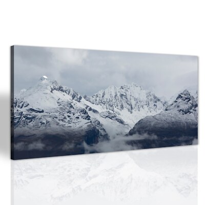 Bewölkte Berge Anden Wohnzimmer Canvas XXL Leinwand Bilder Deko 140x70