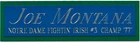 JOE MONTANA NOTRE DAME NAMEPLATE AUTOGRAPHED Signed Football HELMET JERSEY PHOTO