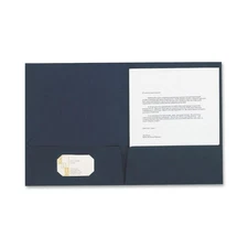 10 Esselte Oxford Navy Blue Twin Pocket Letter Size Executive Linen Portfolios
