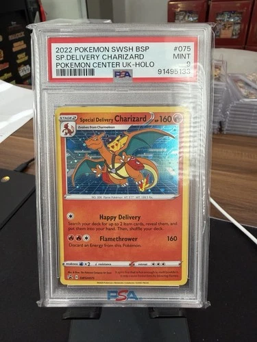 2022 POKEMON SWSH BLACK STAR PROMO #075 SPECIAL DELIVERY CHARIZARD-HOLO PSA 9