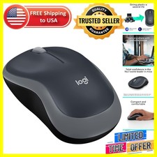 M185 2.4GHz Wireless USB Mouse - Eco-Friendly, Ambidextrous Design, Swift Grey