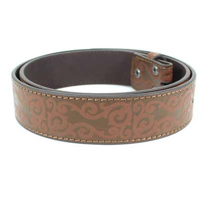 Classic Western Scroll Leather Belt Buckl Wide with Snaps - Cowboy Cowgirl Style