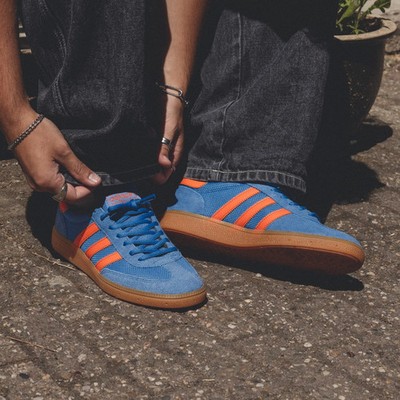 HERREN ADIDAS OG HANDBALL SPEZIAL SPZL SPORTSCHUHE - ALLE UK-GRÖSSEN BLAU/ORANGE JH5445