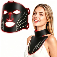 LED Light Therapy Mask for Face Neck,4 Light Modes Red Blue Infrared Mixed