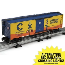Menards  O-Gauge  Chessie Box Car w/ flashing lights - New Release