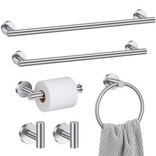 Brushed Nickel Bathroom Hardware Set, 6 Pieces Towel 6 Pieces,