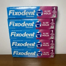 Fixodent Complete Original Denture Adhesive Cream, 2.4 oz,  5-Pack SEALED