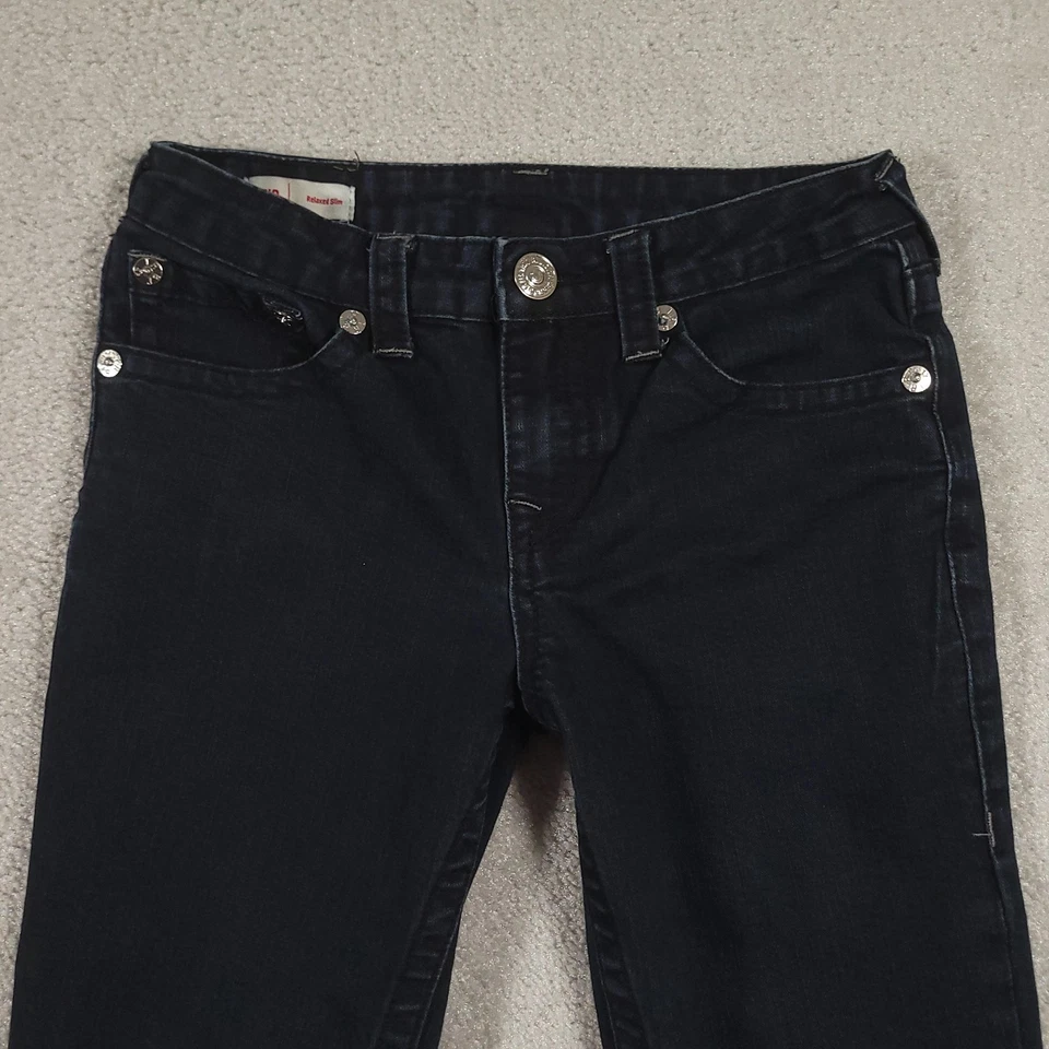 True Religion Jeans Boys 12 Blue Geno Relaxed Slim Horseshoe Stitch Denim - Image 3 of 4