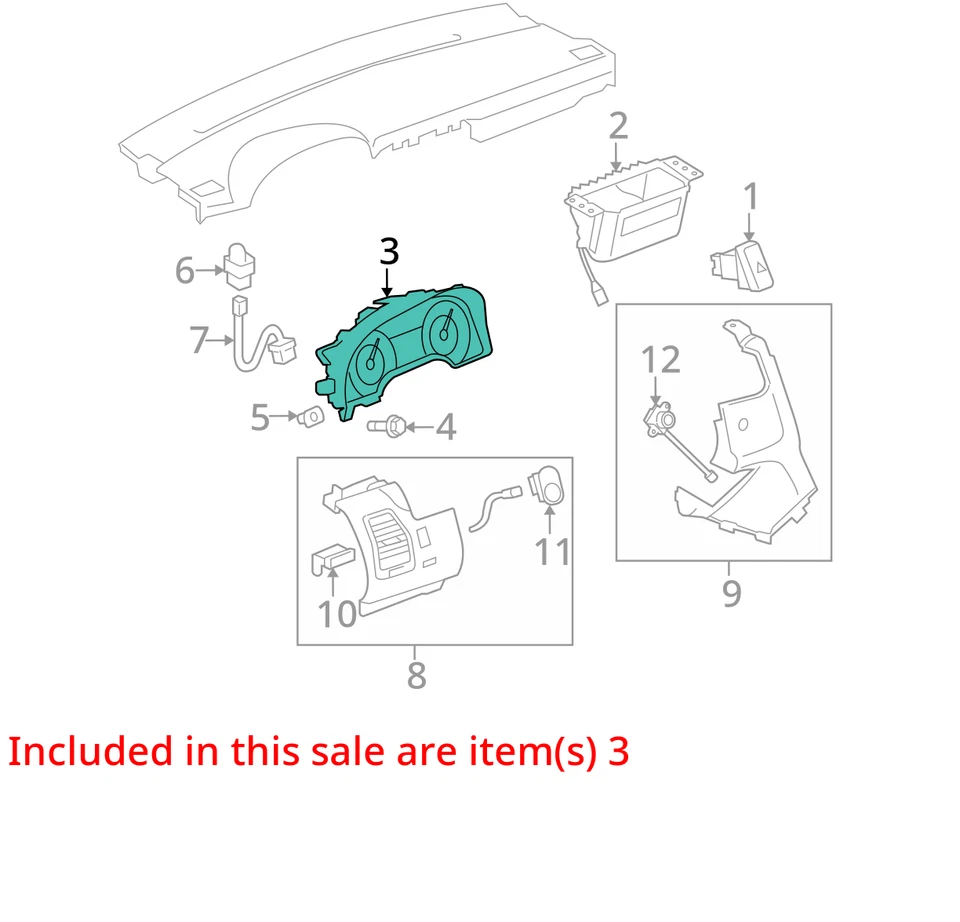 Speedometer Cluster XL-7 MPH Fits 07-09 VITARA 1711592 - Image 3 of 4