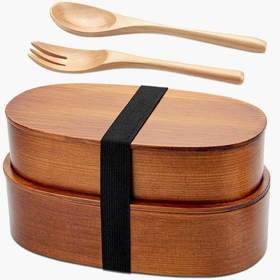 AOOSY Two Bentwood Bento Box 1000ml Naturlack Finish Brotdose aus Japan