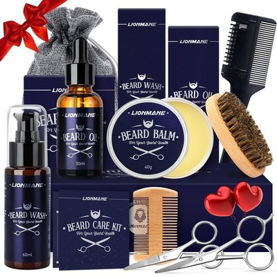 Lionmane Valentines Day Beard Care Gifts Kit for Men, Beard Mustache Grooming...