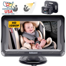 Baby Car Camera HD 1080P - Rear-Facing Car Baby Monitor with Night Vision, Adjus