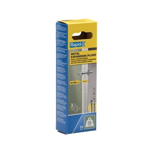 Hollow wall anchor for 16-26 mm wall thickness 25 kg load 5001547