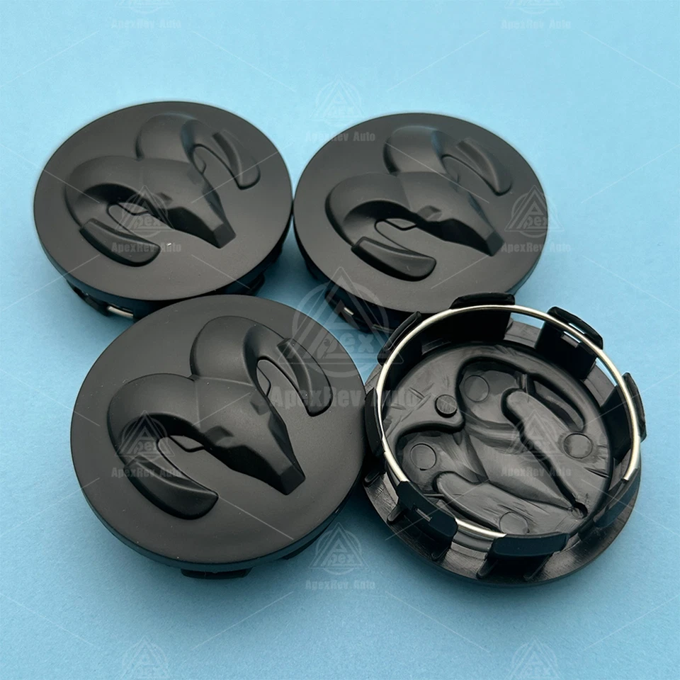 4X Matte Black Wheel Center Caps For 2013-2019 Ram 1500 Hub Cap Cover 1LB72TRMAB - Image 3 of 4