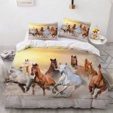 Duvet Cover Set Single Horse Herd 3D Printed Quilt Cover Microfiber Bedding Set