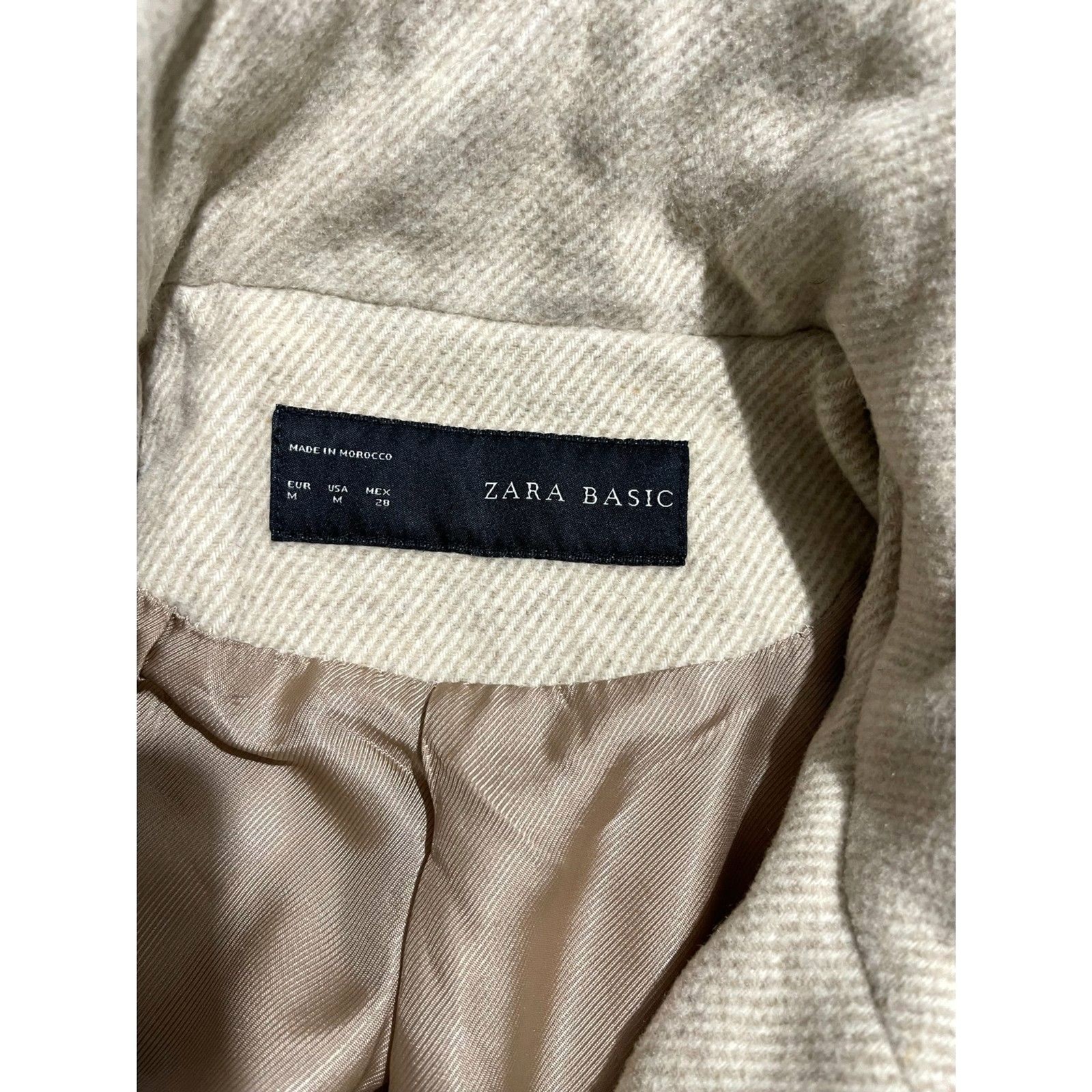 Zara Basic peacoat neutral beige full zip winter … - image 4