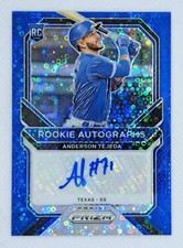 Anderson Tejeda 2021 Prizm Blue Donut Circles Auto RC /60 Rangers Rookie #RA-AT