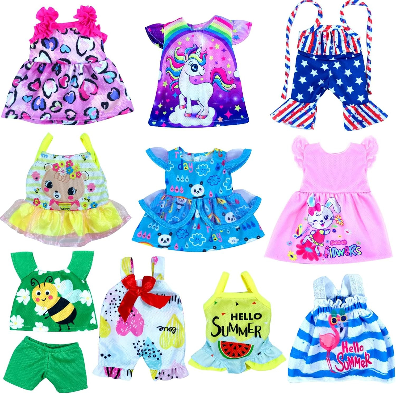 12 Inch Alive Baby Doll-Clothes and Accessories - 10 Sets Clothes for 10-12 Inch