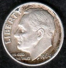 US 1964D Extremely Fine Roosevelt Silver Dime, Great Natural Toning, KM 195