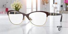 VERSACE VE1233Q 1344 Brown Pale Gold Demo Lens 53 mm Women's Eyeglasses