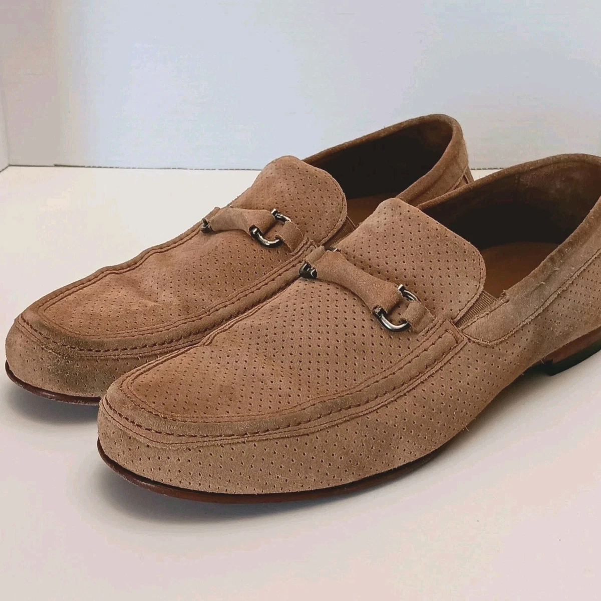 Mezlan Light Gray Suede Slip-On Loafers Grey Suede Mens Loafers: Handmade Leather Dress Shoes - Etsy main image 2