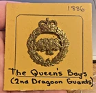 WW1 Queens Bays (2nd Dragoon Guards) Cap Badge, Slider, Genuine.