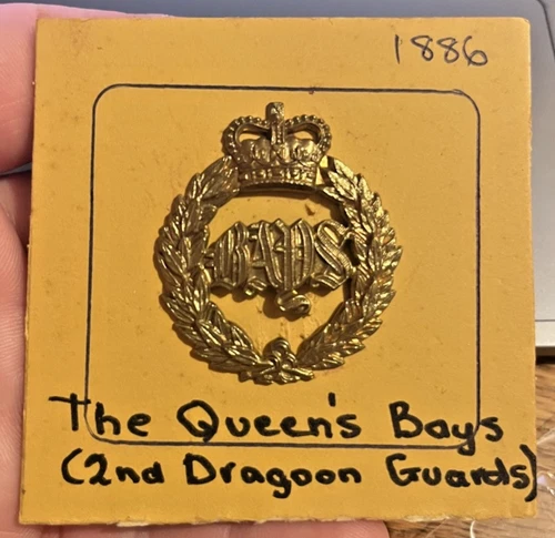 WW1 Queens Bays (2nd Dragoon Guards) Cap Badge, Slider, Genuine.