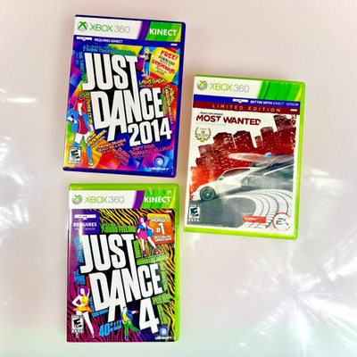 Xbox 360 Game Lot   Just Dance 2014 + Just Dance 4 + NFS Most Wanted