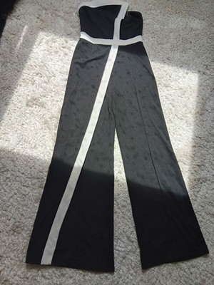 Luxery Elegant Special Occation  Black  and White Jumpsuit  Size 38/40