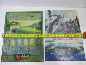 Signs Heddon Spoon-Y Frog  Wright & McGill Co Fishing Lures Vintage Reproduction