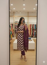 Indian Wedding Partywear Kurta Palazzo With Dupatta Set, Salwar Kameez Stitched