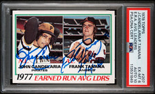 JOHN CANDELARIA FRANK TANANA SIGNED 1978 TOPPS CARD #207 PSA/DNA 10 AUTOGRAPHED