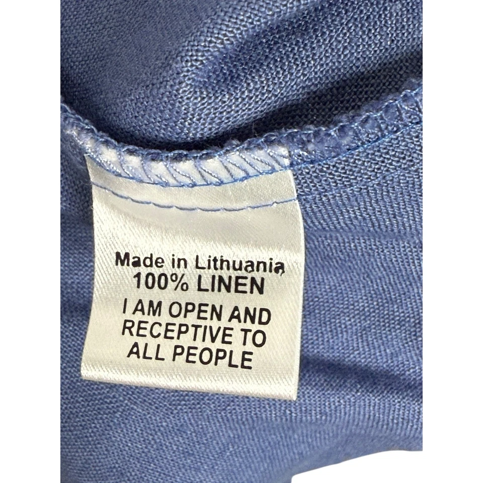 Camiseta sin mangas de lino lino con correas ajustables talla pequeña pero oversize Foto 2 de 4