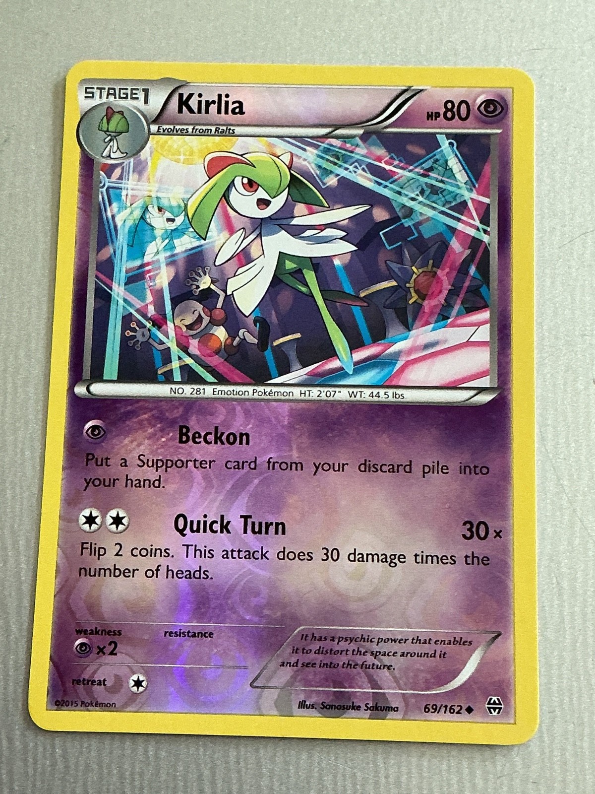 Kirlia 69/162 Breakthrough set. reverse holo. NM Pokemon 2015