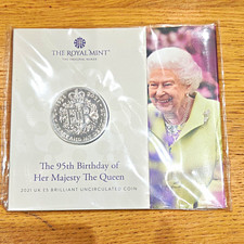 The Royal Mint 2021 UK £5 Queen 95th Birthday Brilliant Uncirculated Coin