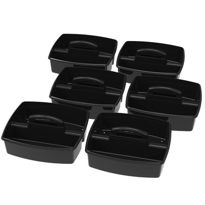 2-Compartment Large Caddy   Multipurpose Classroom Organizer with Handle, Bla...