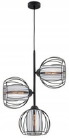 HäNgelampe Wohnzimmer 3-Flammig Glas Schwarz E27 L:18 Cm Pendelleuchte Esszimmer
