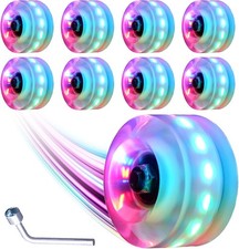 Light Up Roller Skate Wheels 8 Pack, 78A Hardness LED Skateboard Wheels with Pre