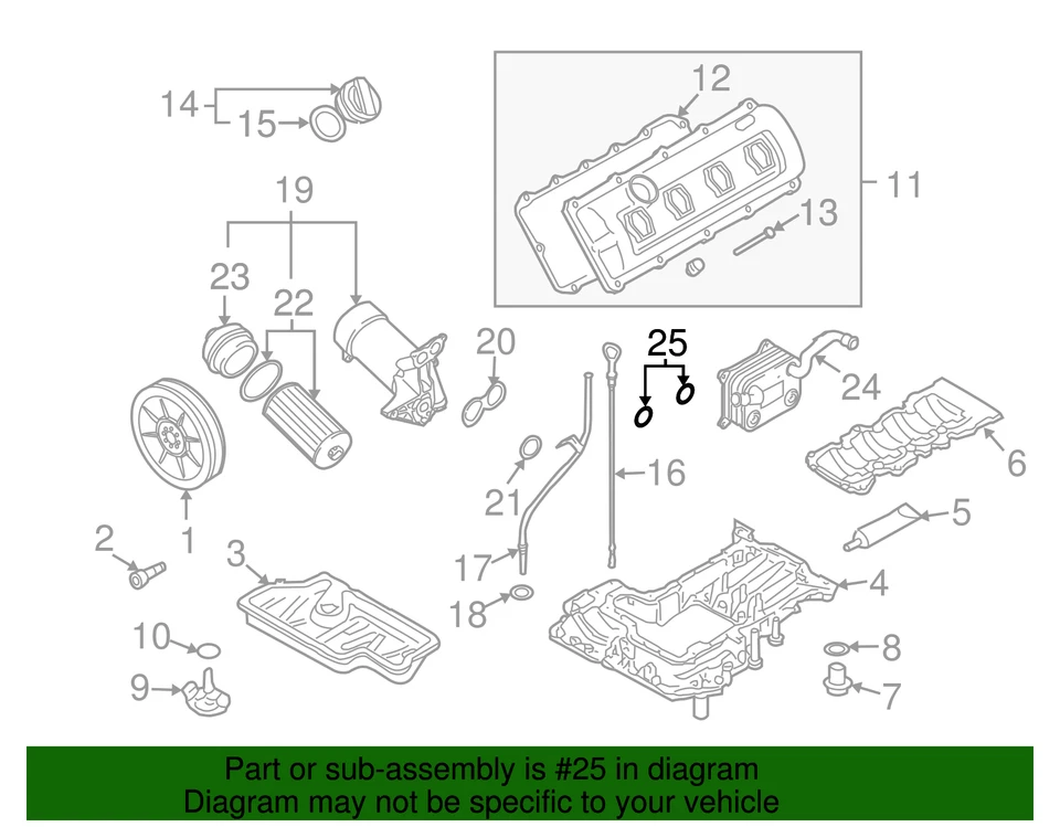 Junta tórica enfriador de aceite de motor original Audi 079-103-121-AD Foto 2 de 3