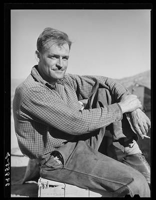 Photo:El Dorado Canyon Nevada Gold Miner 1940 Portrait Cigar Smoke