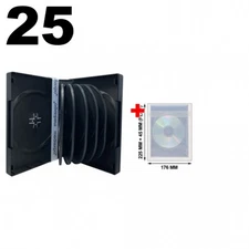 25 Black 12 Disc DVD Cases & 100 OPP Bags