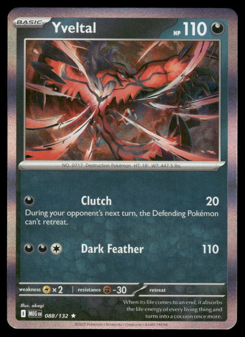 Yveltal Holo Rare ME01: Mega Evolution 088/132 LP-NM