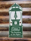 VINTAGE COLEMAN PORCELAIN SIGN RARE OLD CAMPING LANTERN HIKING NATIONAL PARK