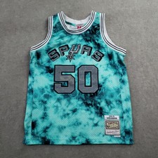 San Antonio Spurs David Robinson Jersey Mens Medium Blue NBA Reflective