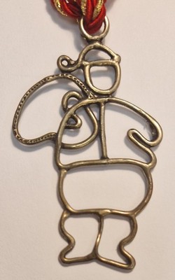 Weihnachtsmann aus 800er Silber, Anhänger / Schlüsselanhänger, mit Kordel